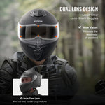 VEVOR Motorcycle Helmet, Full Face, Smart Street ABS & High Density Helmet with Bluetooth Slot & Interchangeable Lens, DOT Approved Comfortable Motocross Helmet, Fit for Youth & Adults