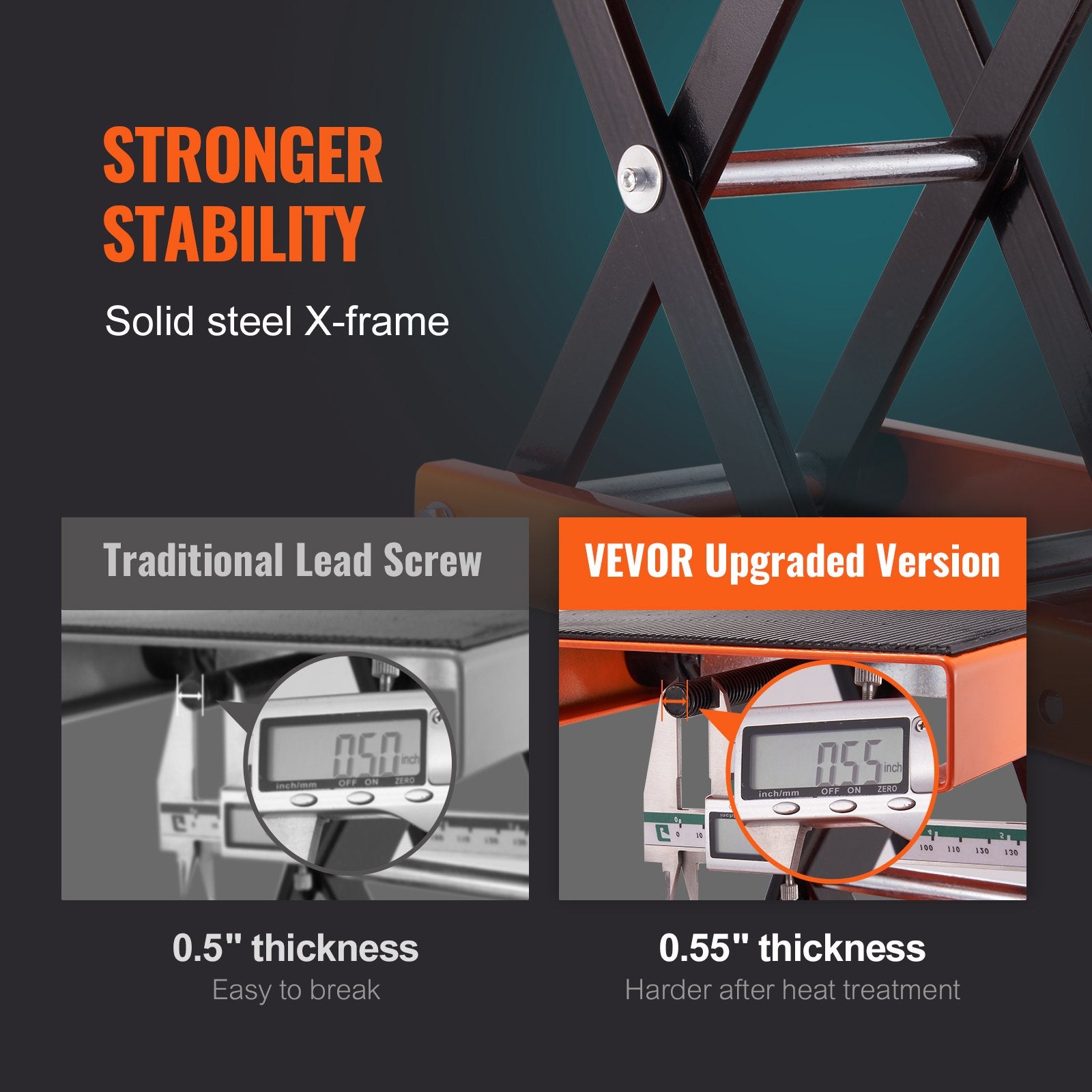 VEVOR Motorcycle Scissor Jack Lift 499.5 kg Wide Deck Hoist Stand for ATVs Bike