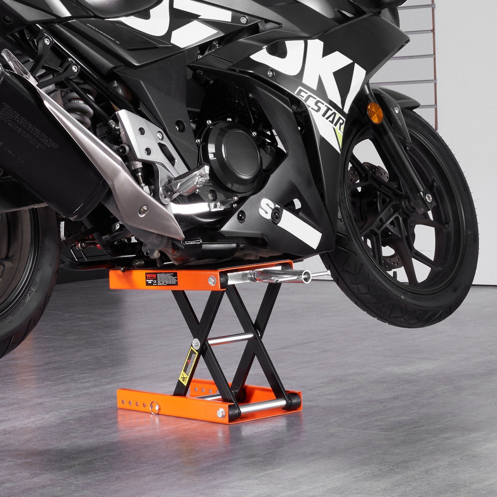 VEVOR Motorcycle Scissor Jack Lift 499.5 kg Wide Deck Hoist Stand for ATVs Bike