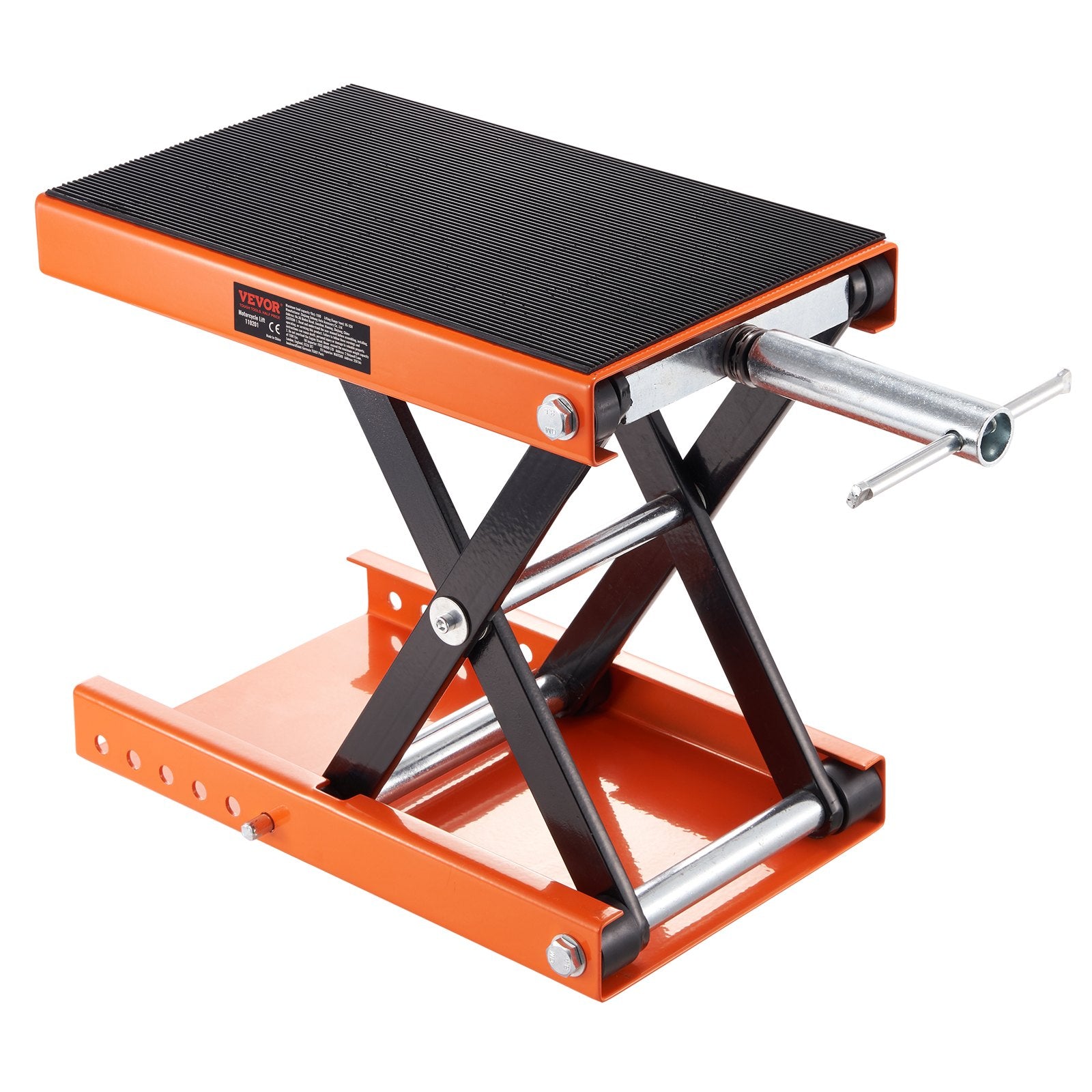 VEVOR Motorcycle Scissor Jack Lift 499.5 kg Wide Deck Hoist Stand for ATVs Bike