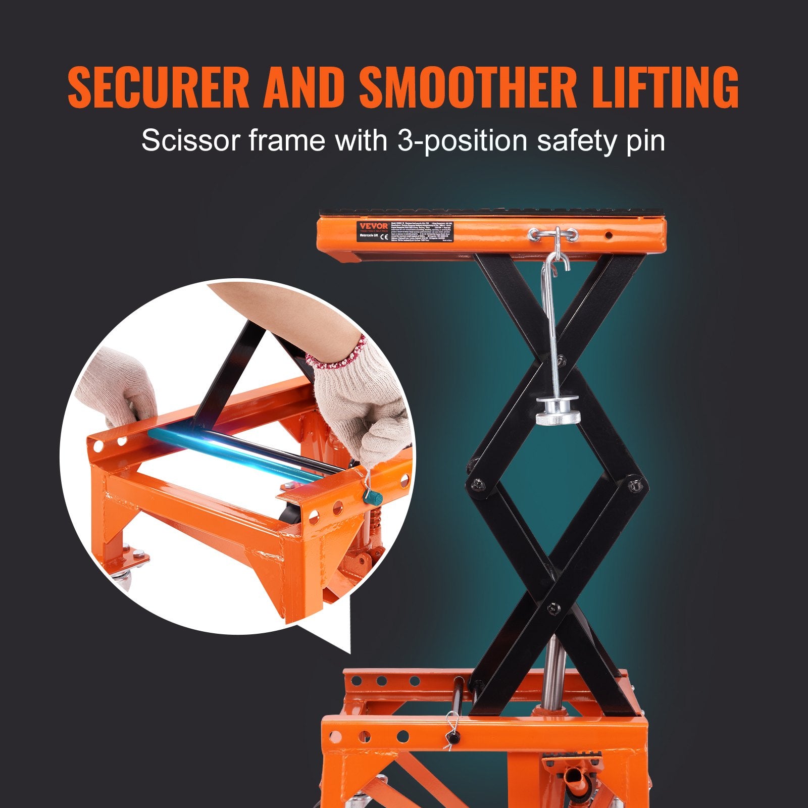 VEVOR Hydraulic Motorcycle Lift Table 158.8 kg Dirt Bike Scissor Jack Stand