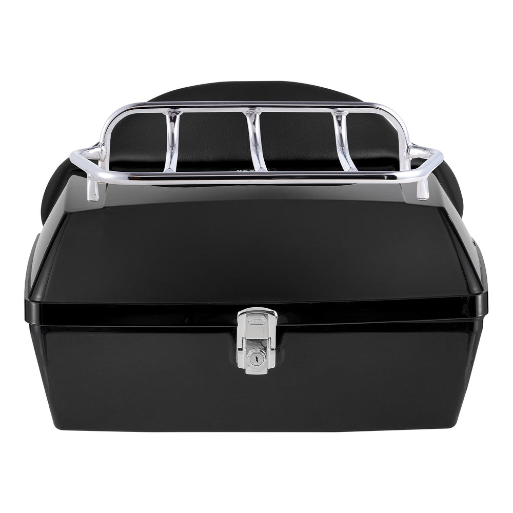 VEVOR Motorcycle Top Case, Universal Durable PP Material Motorbike Tail Box with Reflective Panel, 48L Waterproof Detachable Motorcycle Top Box with Multi-Hole Base, Fit for 99% of Motorcycle Frames
