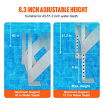 VEVOR Aluminum Dock Ladder Boat Dock Ladder 43-51in/109.2-129.5 cm Height Adjustable 6 Steps
