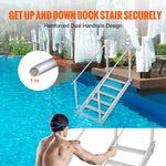 VEVOR Aluminum Dock Ladder Boat Dock Ladder 43-51in/109.2-129.5 cm Height Adjustable 6 Steps