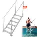 VEVOR Aluminum Dock Ladder Boat Dock Ladder 43-51in/109.2-129.5 cm Height Adjustable 6 Steps
