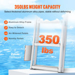 VEVOR Dock Ladder, Removable 4 Steps, 350 lbs Load Capacity, Aluminum Alloy Pontoon Boat Ladder with 4'' Wide Step & Anti-Slip Design Pedal, Easy to Install for Ship/Lake/Pool/Marine Boarding