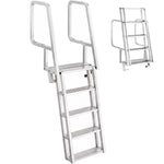 VEVOR Flip-Up Dock Ladder, 5-Step, Heavy-Duty Aluminum Alloy Pontoon Boat Swim Ladder