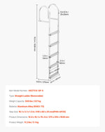 VEVOR Removable Dock Ladder, 5 Steps, Aluminum Alloy Pontoon Boat Swim Ladder, with Non-Slip Wide PP Steps, 227 kg Weight Capacity, Quick Release Design, for Lake Swimming, Pool, Marine Boarding