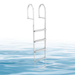 VEVOR Removable Dock Ladder, 5 Steps, Aluminum Alloy Pontoon Boat Swim Ladder, with Non-Slip Wide PP Steps, 227 kg Weight Capacity, Quick Release Design, for Lake Swimming, Pool, Marine Boarding
