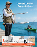 VEVOR Removable Dock Ladder, 3 Steps, Aluminum Alloy Pontoon Boat Swim Ladder, with Non-Slip Wide PP Steps, 227 kg Weight Capacity, Quick Release Design, for Lake Swimming, Pool, Marine Boarding