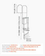 VEVOR Retractable Dock Ladder, 4 Steps, Aluminum Alloy Pontoon Boat Swim Ladder with Auto-Lift Float, Non-Slip Wide Steps, 227 kg Weight Capacity, Adjustable Height, for Lake Pool Marine Boarding