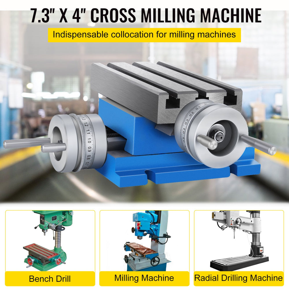 VEVOR Milling Machine Worktable Cross Slide Table 10.2 x 18.5 cm Compound For Bench Drill Vise
