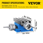 VEVOR Milling Machine Worktable Cross Slide Table 10.2 x 18.5 cm Compound For Bench Drill Vise