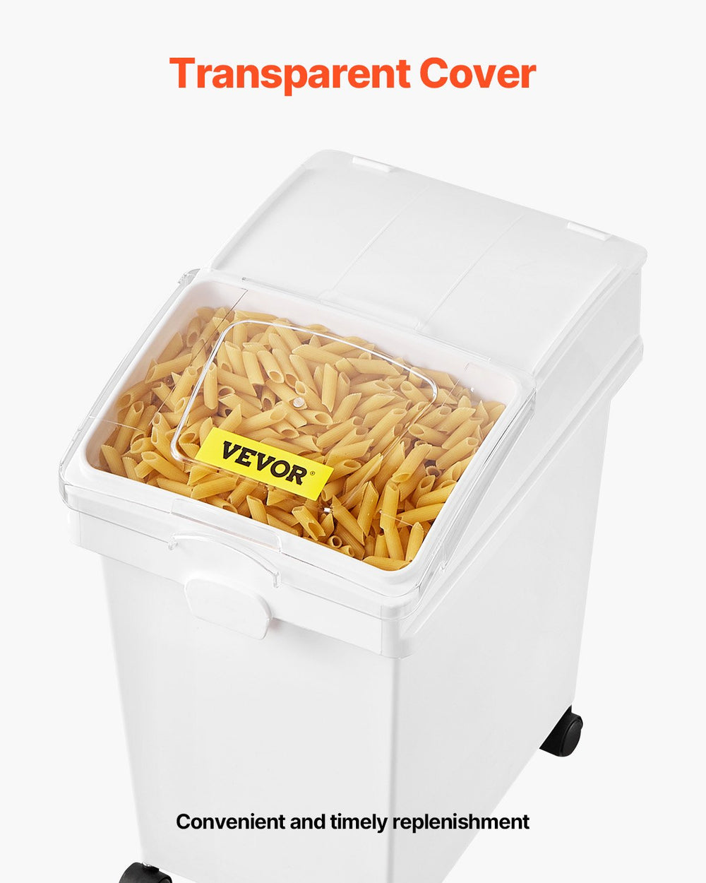 VEVOR Ingredient Bin, 20.8 L Capacity Ingredient Storage Bin, PP Material Flour Bins On Wheels, White Shelf Ingredient Bin with Scoop and Sliding Lid, Commercial Storage Bins, 3 Pcs/Set