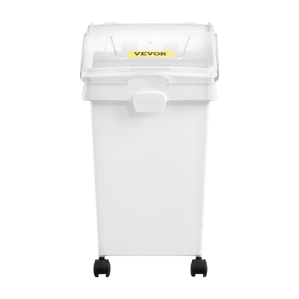 VEVOR Ingredient Bin, 20.8 L Capacity Ingredient Storage Bin, PP Material Flour Bins On Wheels, White Shelf Ingredient Bin with Scoop and Sliding Lid, Commercial Storage Bins, 3 Pcs/Set