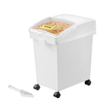 VEVOR Ingredient Bin, 20.8 L Capacity Ingredient Storage Bin, PP Material Flour Bins On Wheels, White Shelf Ingredient Bin with Scoop and Sliding Lid, Commercial Storage Bins, 3 Pcs/Set
