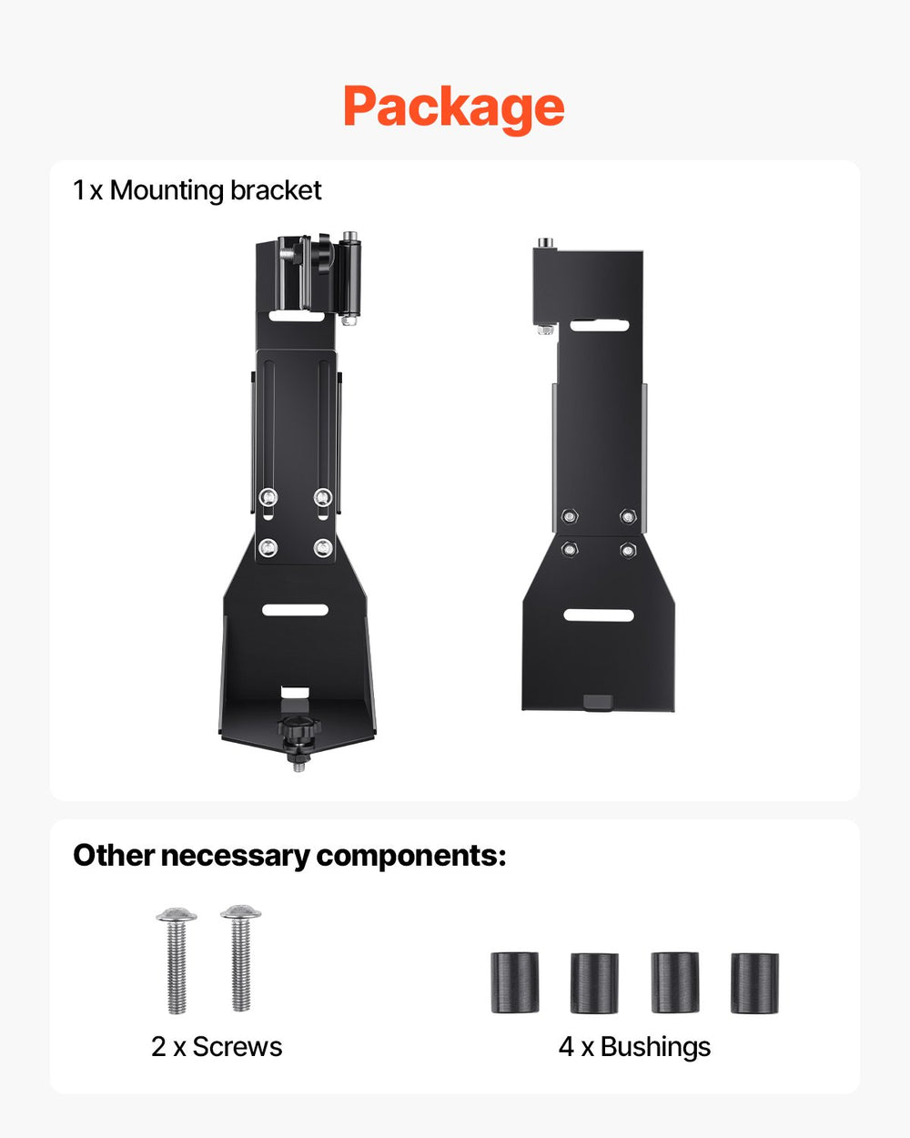 VEVOR High Lift Jack Mount Bracket, Farm Jack Holder Mounting Bracket Kit, Mount Carrier for Off Road Heavy-Duty Jacks, Compatible With YJ (1986-1996), TJ (1997-2006), JK (2006-2018), JL (2018-2024)