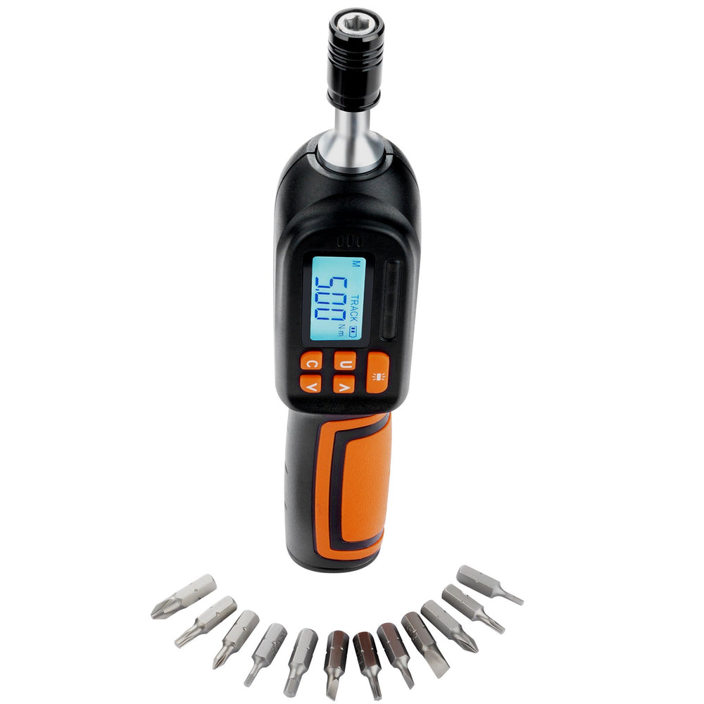 VEVOR Digital Torque Screwdriver, 0.64 cm Drive Screwdriver Torque Wrench, Electrician Torque Screwdriver with LCD, 0.30-7.98 N·m Torque Range, 0.01 N·m Increment Torque Screwdriver with Bits & Case