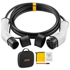 VEVOR Type 2 to Type 2 EV Charging Cable, 16Amp, 11kW 5 Meters Three Phase Electric Vehicle Car Charging Cable, IP66 Waterproof w Carry Bag, for IEC62196 EV & Plug-in Hybrid Electric Vehicle, CE&TUV