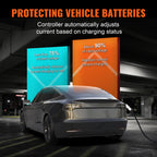 VEVOR Portable EV Charger Type 2, 16A 3.68 kW/11 kW, Electric Vehicle Car Charger with 7.5 M Charging Cable CEE 16 Plug LCD, IEC 62196 Home EV Charging Station with Carry Bag Charging Cable Hook, IP66