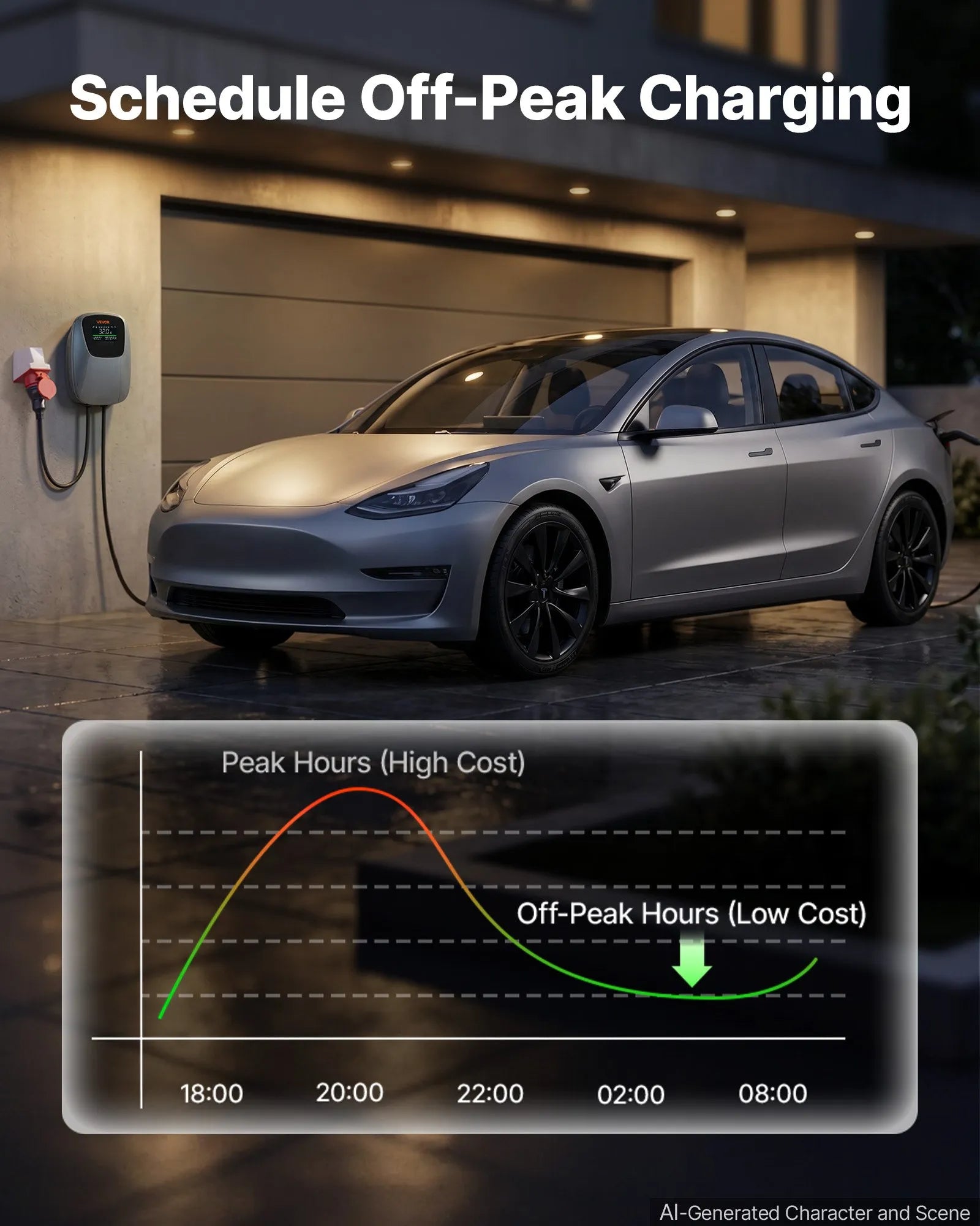 VEVOR Electric Vehicle Charging Station 22kW Three-Phase EV Charger CEE 32A, for All EVs and PHEVs, 400V AC Home Type 2 Smart Car Charging Wallbox, with APP Remote Control & Digital Display, IP65