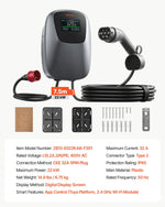 VEVOR Electric Vehicle Charging Station 22kW Three-Phase EV Charger CEE 32A, for All EVs and PHEVs, 400V AC Home Type 2 Smart Car Charging Wallbox, with APP Remote Control & Digital Display, IP65
