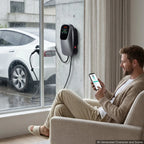 VEVOR Electric Vehicle Charging Station 22kW Three-Phase EV Charger CEE 32A, for All EVs and PHEVs, 400V AC Home Type 2 Smart Car Charging Wallbox, with APP Remote Control & Digital Display, IP65