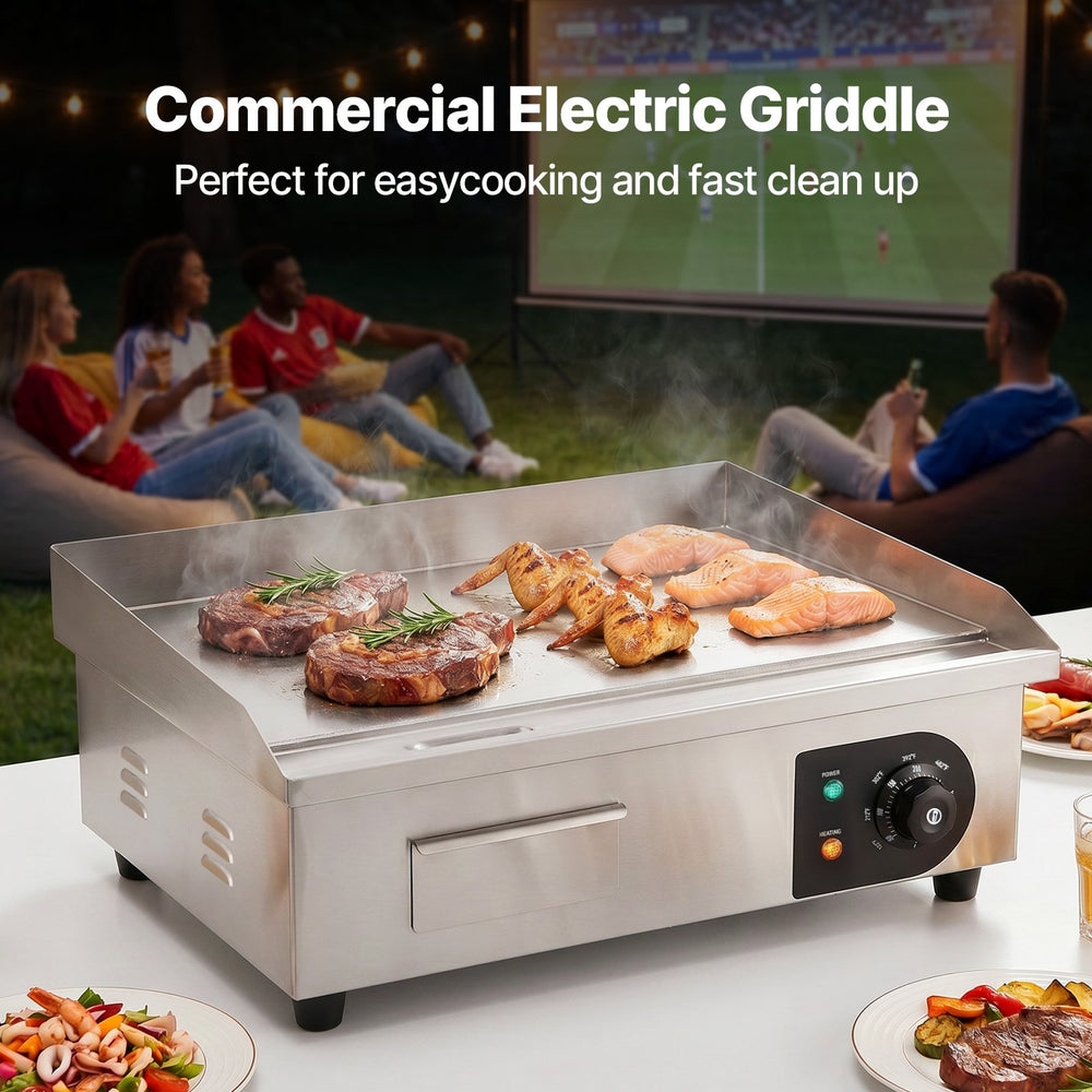 VEVOR 3000W 53.3 cm Commercial Electric Countertop Griddle Flat Top Grill Hot Plate