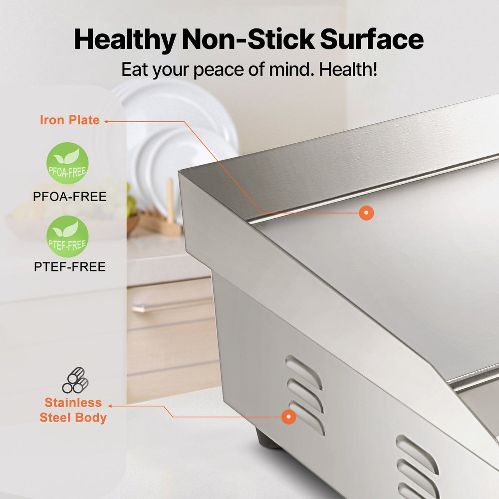VEVOR 3000W 53.3 cm Commercial Electric Countertop Griddle Flat Top Grill Hot Plate