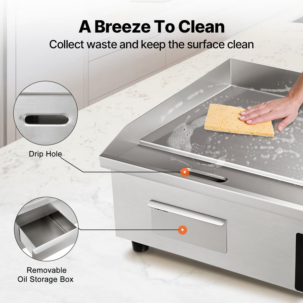 VEVOR 3000W 53.3 cm Commercial Electric Countertop Griddle Flat Top Grill Hot Plate