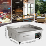 VEVOR 3000W 53.3 cm Commercial Electric Countertop Griddle Flat Top Grill Hot Plate