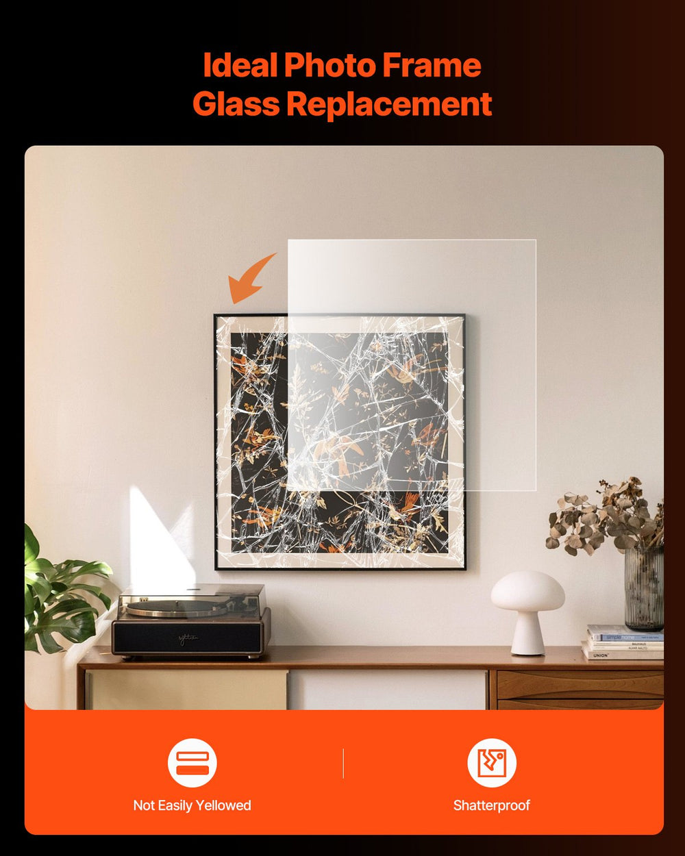 VEVOR PET/Clear Sheets, 5-Pack Plastic Sheet, 24 x 36 Inch 0.04 Inch Thick Transparent Clear Flexible Plastic Panels for Craft, Replacement Picture Frame Glass, DIY Display Project, Easy to Cut