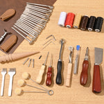 VEVOR Leather Working Tools Kit, 72 PCS Leather Craft Tools with Portable Leather Storage Bag, Engraving Punching Sewing Stamping Sanding Tools, Ideal for Beginners DIY Enthusiasts and Professionals