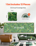 VEVOR Artificial Grass Wall Panels, 12 PCS 20 x 20 inch, 3D Combination Greenery Boxwood  Panel for Indoor Outdoor Green Decor & Ivy Fence Covering, Privacy Backdrop Wall Hedge Screen for Garden