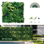 VEVOR Artificial Grass Wall Panels, 12 PCS 20 x 20 inch, 3D Combination Greenery Boxwood  Panel for Indoor Outdoor Green Decor & Ivy Fence Covering, Privacy Backdrop Wall Hedge Screen for Garden