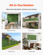 VEVOR Artificial Grass Wall Panels, 40 x 120 inch, Milan Grass Greenery Boxwood Panel for Indoor Outdoor Green Decor & Ivy Fence Covering, Privacy Backdrop Wall Hedge Screen for Garden