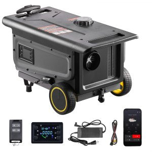 VEVOR Diesel Heater, 5-8KW, DC 12V/24V, All in One Portable Diesel Air Heater with Bluetooth APP Control, Remote Control and LCD Screen, Trolley Design, 5 L Fuel Tank for Trucks, Vans, RVs, Campers