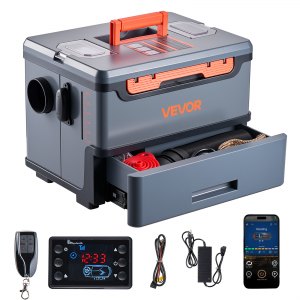 VEVOR Diesel Heater, 5-8KW DC 12V/24V, All in One Portable Diesel Air Heater with Bluetooth APP Control, Remote Control and LCD Screen, 5 L Fuel Tank for Trucks, Vans, RVs, Campers, and Garages