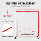VEVOR Painting Rack, 5 ft-7 ft Adjustable Height, 66 lbs Capacity Automotive Paint Rack Stand, 8 Hooks Painting Drying Rack with 4 Swiveling Wheels, Auto Body Stand for Auto Repair Shops & Garage