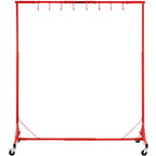 VEVOR Painting Rack, 5 ft-7 ft Adjustable Height, 66 lbs Capacity Automotive Paint Rack Stand, 8 Hooks Painting Drying Rack with 4 Swiveling Wheels, Auto Body Stand for Auto Repair Shops & Garage