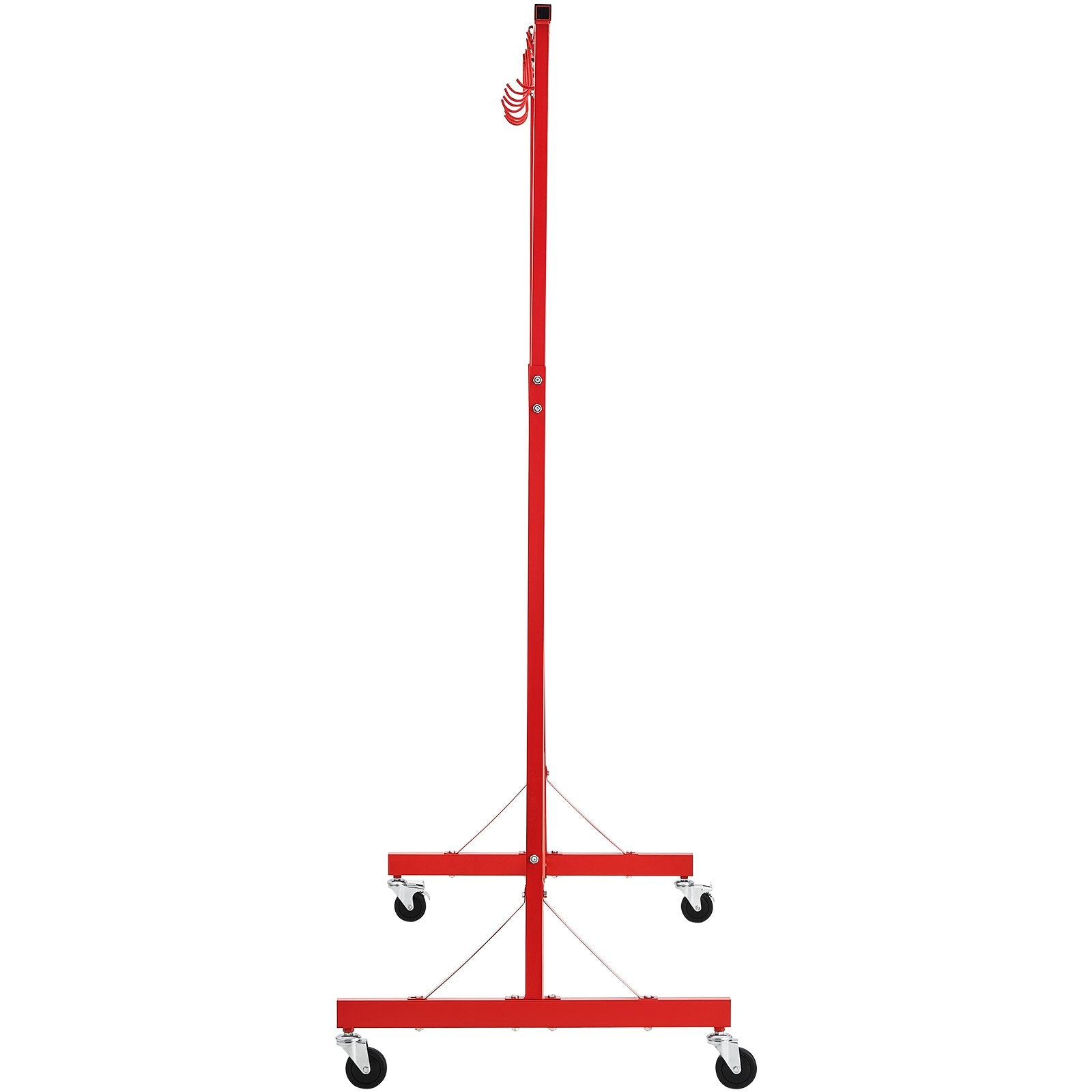 VEVOR Painting Rack, 5 ft-7 ft Adjustable Height, 66 lbs Capacity Automotive Paint Rack Stand, 8 Hooks Painting Drying Rack with 4 Swiveling Wheels, Auto Body Stand for Auto Repair Shops & Garage