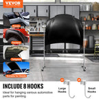 VEVOR Painting Rack, 5 ft-7 ft Adjustable Height, 66 lbs Capacity Automotive Paint Rack Stand, 8 Hooks Painting Drying Rack with 4 Swiveling Wheels, Auto Body Stand for Auto Repair Shops & Garage