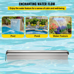 VEVOR Vevor Waterfall Pool Fountain Rectangular & Led Strip Light 60 x 11.5 x 8 cm/23.6" X 4.5" X 3.1"
