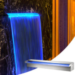 VEVOR Vevor Waterfall Pool Fountain Rectangular & Led Strip Light 60 x 11.5 x 8 cm/23.6" X 4.5" X 3.1"