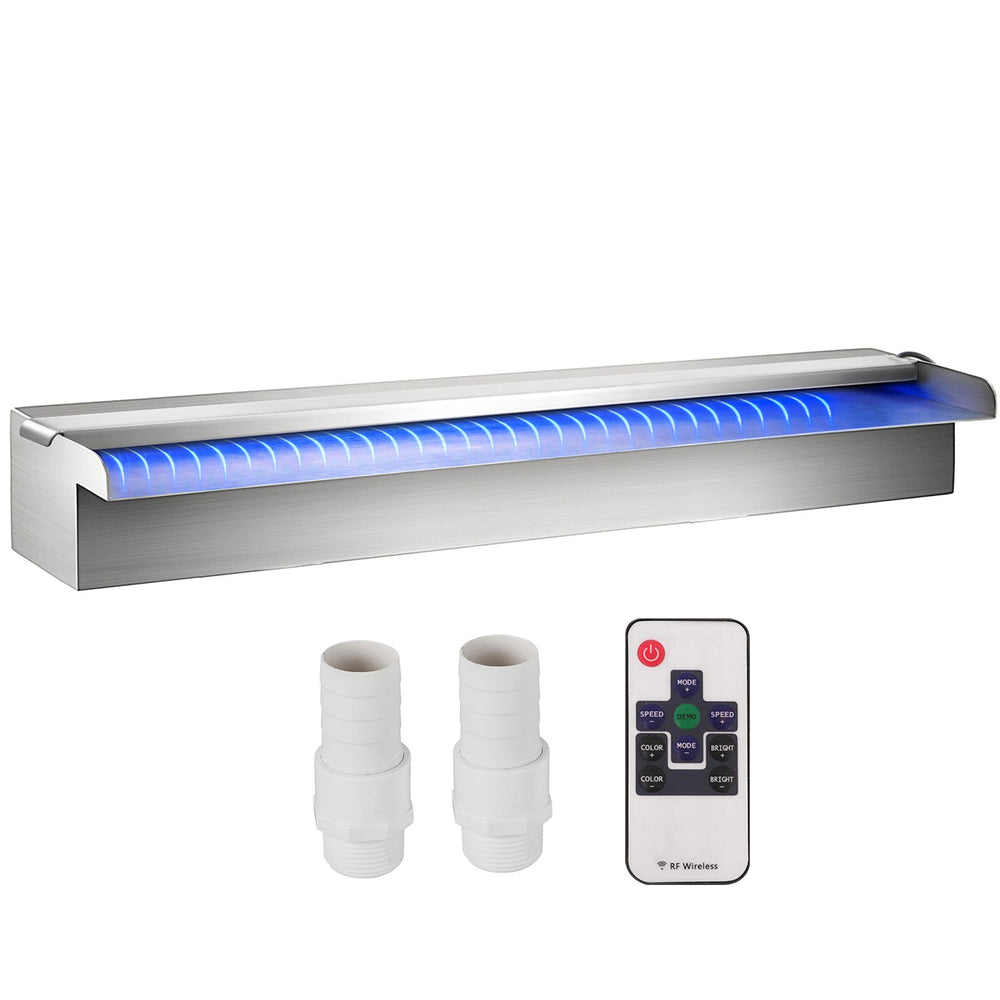 VEVOR Vevor Waterfall Pool Fountain Rectangular & Led Strip Light 60 x 11.5 x 8 cm/23.6" X 4.5" X 3.1"
