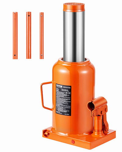 VEVOR Hydraulic Bottle Jack, 50 Ton/110231 lbs Welded Bottle Jack with 11''-17.32'' Lifting Range & 3-Section Long Handle, for Car, Pickup, Truck, RV, Auto Repair, Industrial Engineering