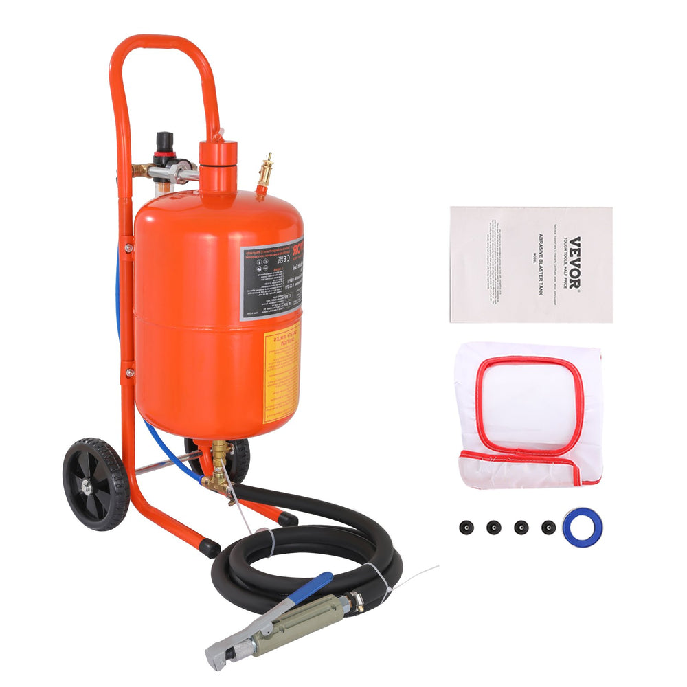 VEVOR 18.9 L Sand Blaster 60-110 PSI High Pressure Sandblaster with 4 Nozzles