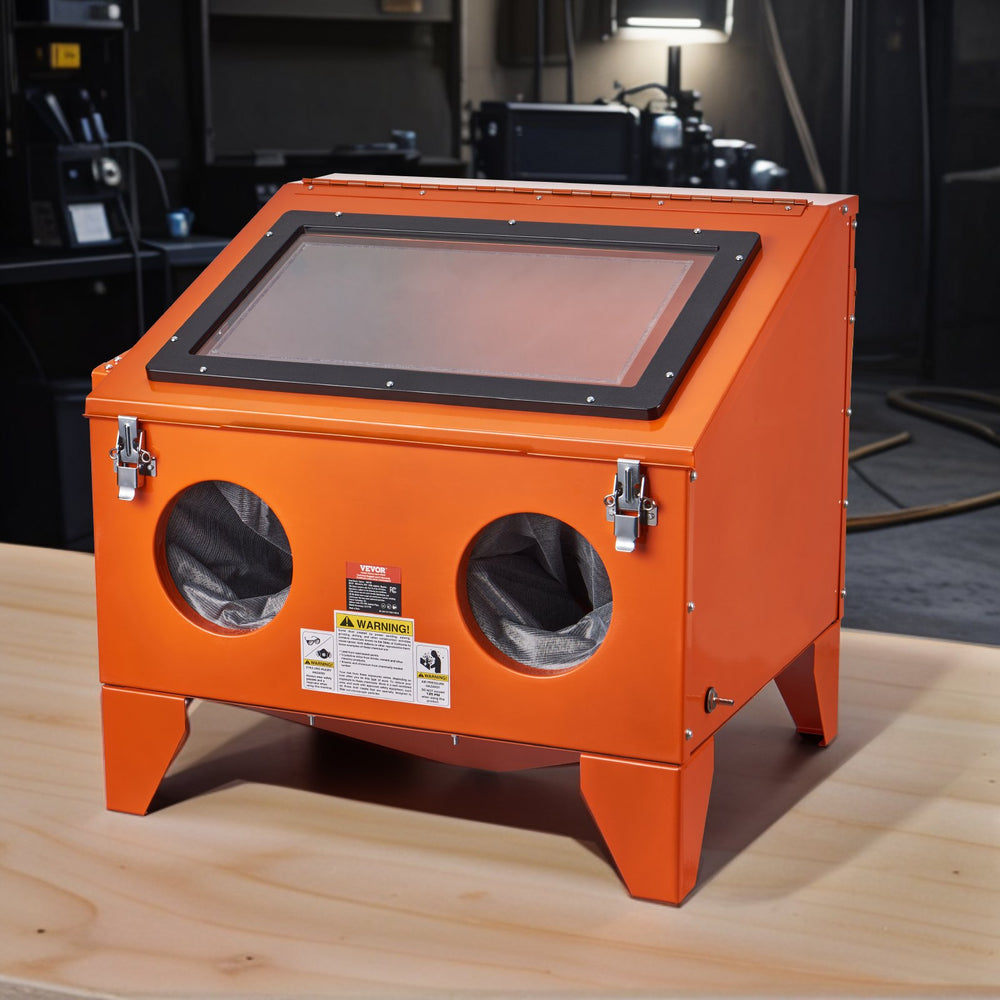 VEVOR 151.4 L Sandblasting Cabinet Benchtop Cabinet with Blasting Gun 4 Nozzle