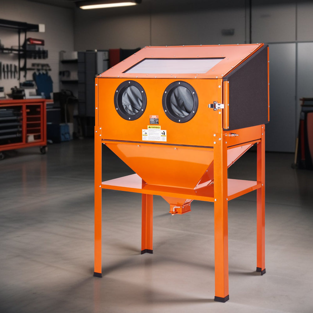 VEVOR 227.1 L Sand Blasting Cabinet with Stand with Blasting Gun & 4 Nozzles