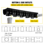 VEVOR Drainage Trench Driveway Channel Drain Kit Plastic Grate-5.8
